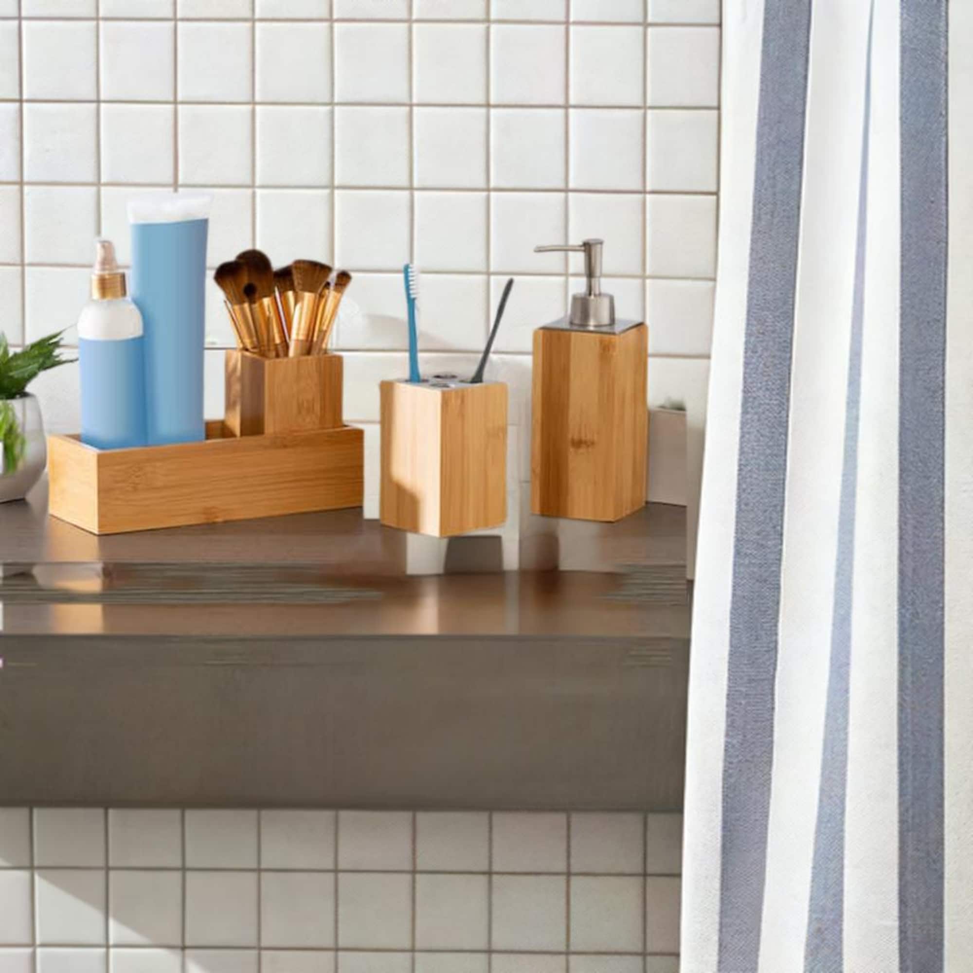 Honey Can Do Bamboo 4-Piece Bathroom Set